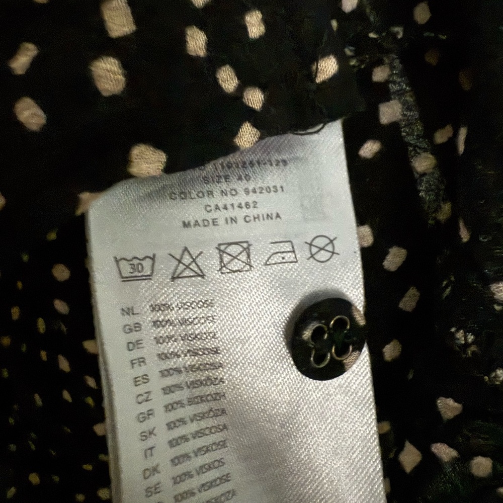 NWOT - YAYA black blouse with white polka dots - size 40 - Picture 7 of 8